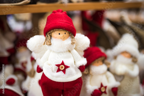 Cute christmas decoration in a shop - angel souvenir/toy