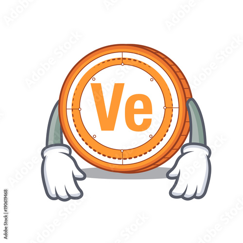 Tired Veritaseum coin mascot cartoon