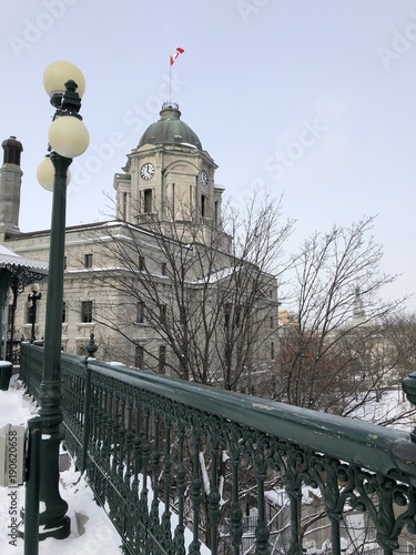 Giornata nevosa a Québec, Canada photo