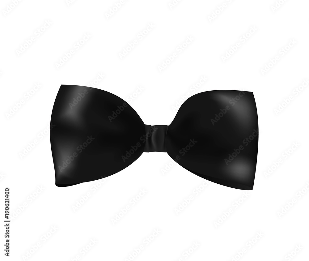 Black realistic ribbon bow vector Black realistic ribbon bow vector
