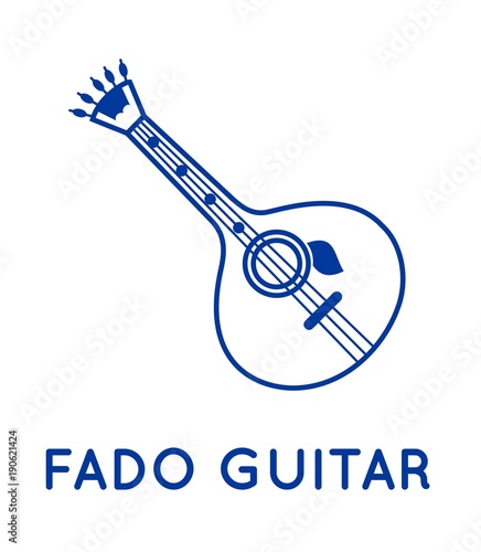 Fado guitar icon vector