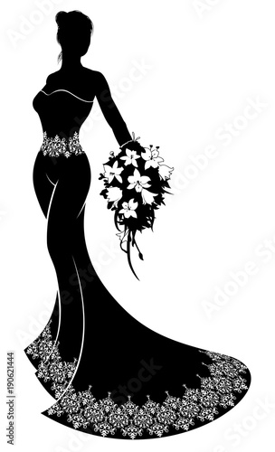 Wedding Bride Silhouette Bo...