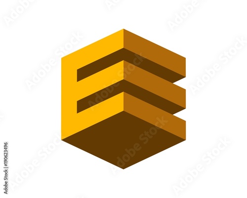 E 3D cube building 