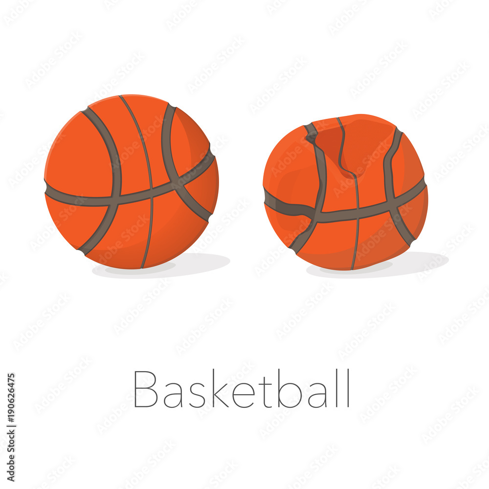Basketball & broken basketball