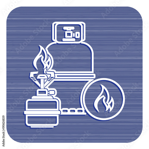 Camping stove with gas bottle icon
