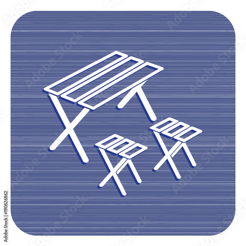 Camping table and stool icon