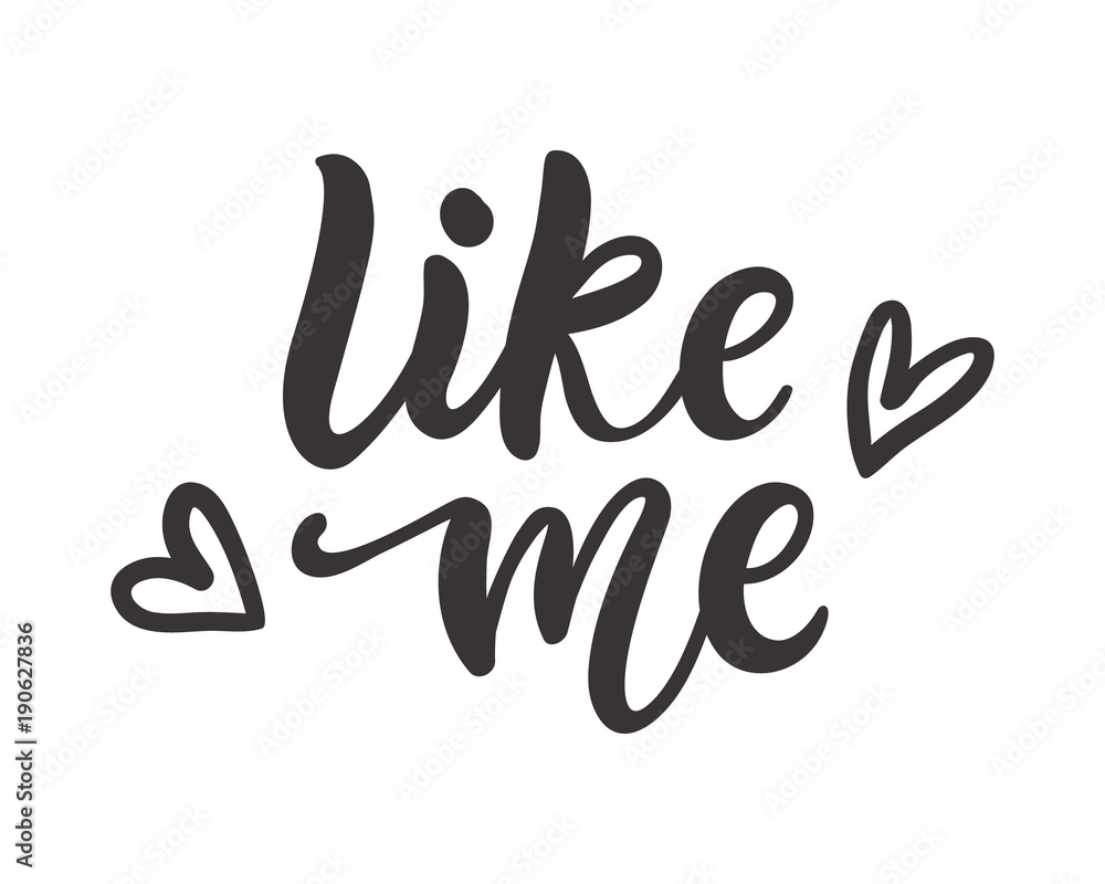 Like me Social Media Blog Phrase, isolated on white Like me Social Media Blog Phrase, isolated on white