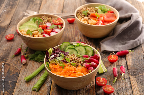 assorted vegetarian salad bowl