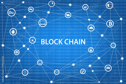 Blockchain network concept.Distributed ledger technology 