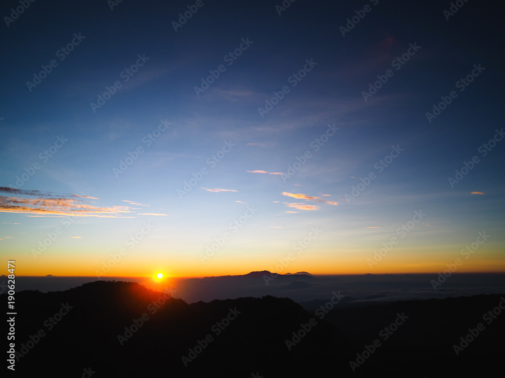 sunrise landscape sky forest nature indonesia