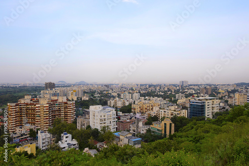 Aerial Cityscape with buildings, Pune, Maharashtra © RealityImages