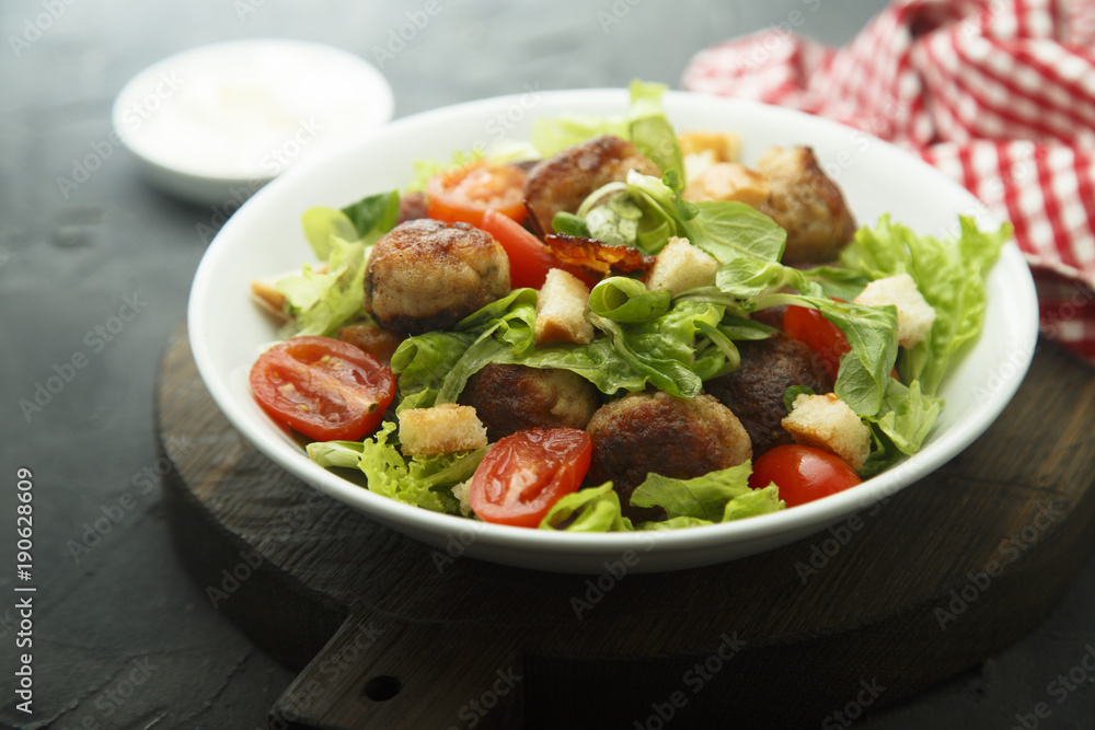 Chicken meatballs salad Chicken meatballs salad