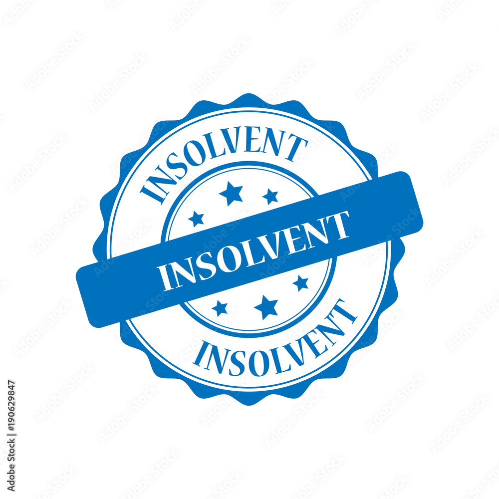 Obraz premium Insolvent blue stamp illustration