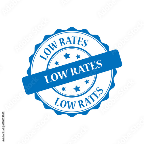 Low rates blue stamp illustration