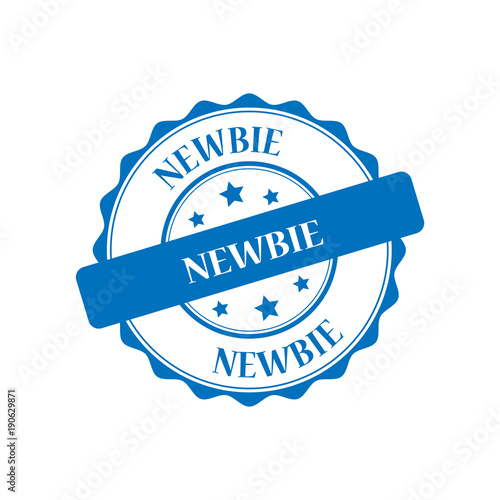 Newbie blue stamp illustration