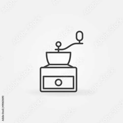 Coffee grinder concept vector icon in thin line style