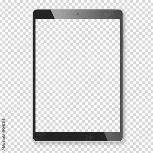 Realistic tablet portable computer mockup photo