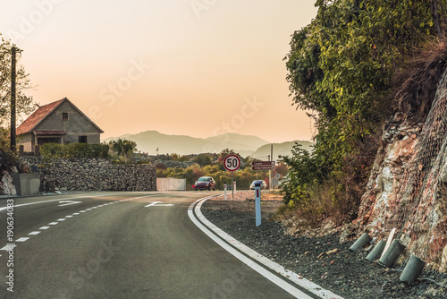 Road, highway in the Balkan Mountains, Montenegro. 