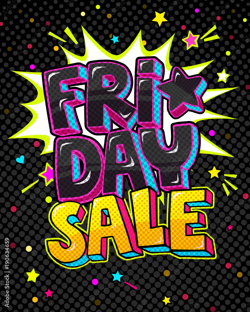 Black Friday comic speech bubble in pop-art style Black Friday comic speech bubble in pop-art style
