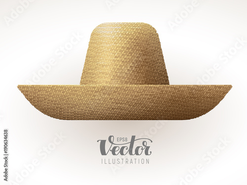 Straw hat isolated on white background