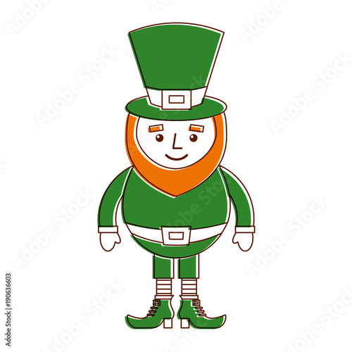 smiling leprechaun cartoon st patricks day character vector illustration