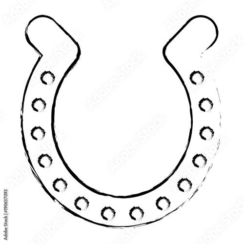 horseshoe luck good traditional icon vector illustration sketch image design