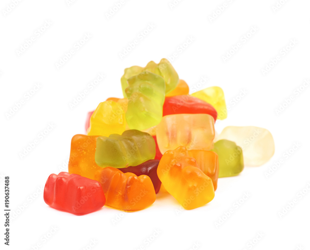 Pile of gummy bear candies isolated Pile of gummy bear candies isolated