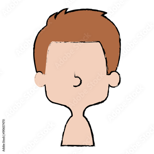 cute and little boy shirtless vector illustration design