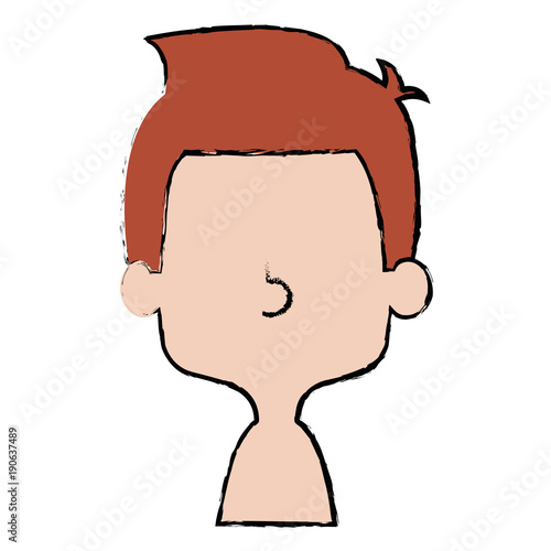 cute and little boy shirtless vector illustration design