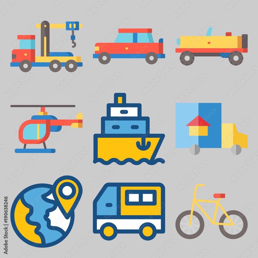 Naklejka premium icons set about Transport . [keywordRandom:3]
