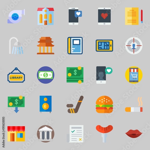 icons set about Lifestyle. with target, motor, hockey, notebook, smartphone and online store