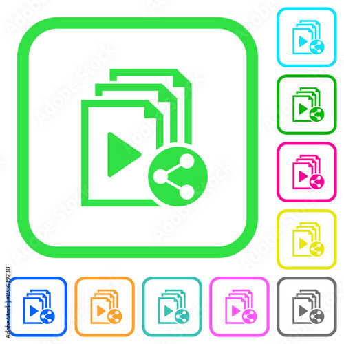 Share playlist vivid colored flat icons