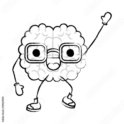 Wallpaper Mural brain character expression mind intelligence neurology fun cartoon caricature comic graphic vector illustration Torontodigital.ca