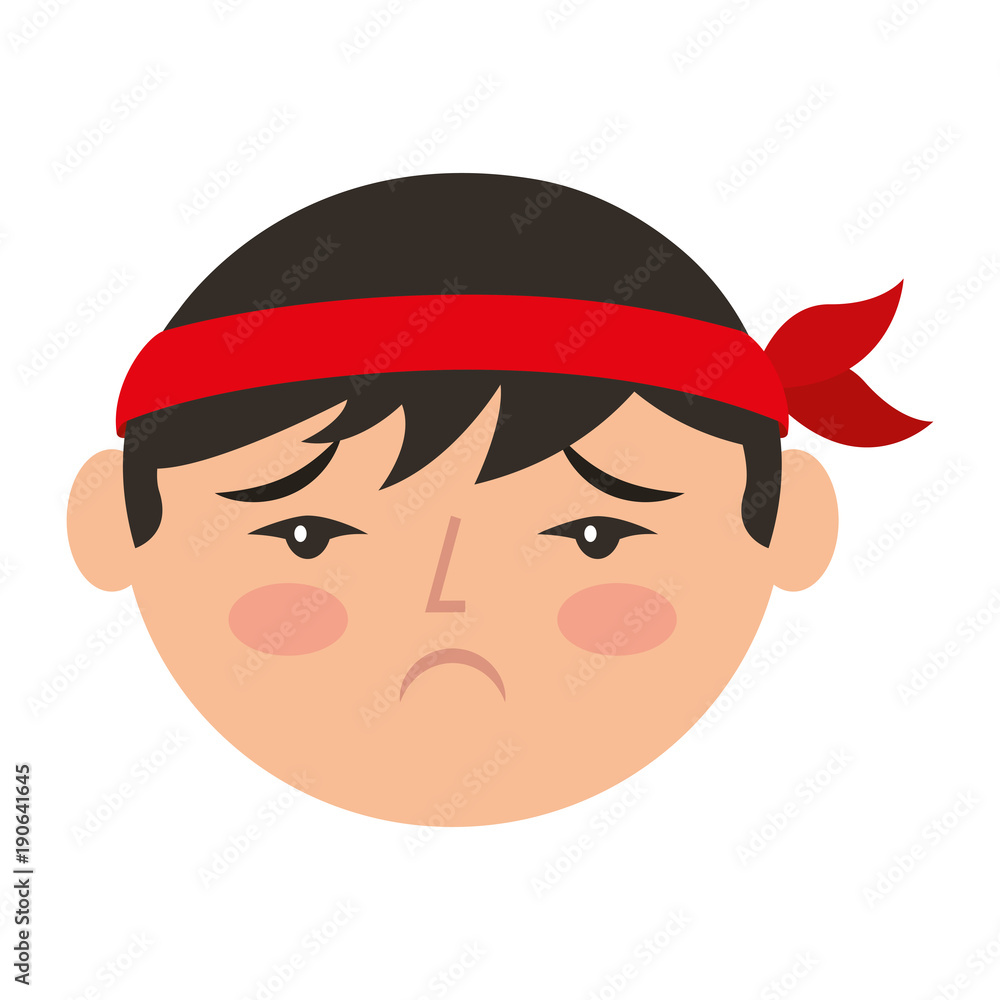 cartoon sad face chinese man vector illustration cartoon sad face chinese man vector illustration