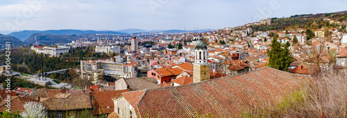 Panoramic view over the old city Veliko Tarnovo, Bulgaria 