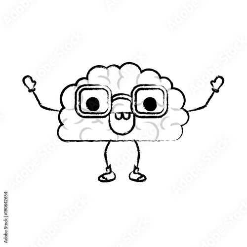 Wallpaper Mural cartoon brain character expression mind intelligence neurology fun caricature comic graphic vector illustration Torontodigital.ca