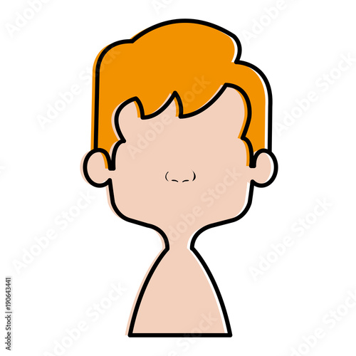 cute and little boy shirtless vector illustration design