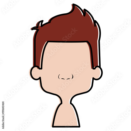 cute and little boy shirtless vector illustration design