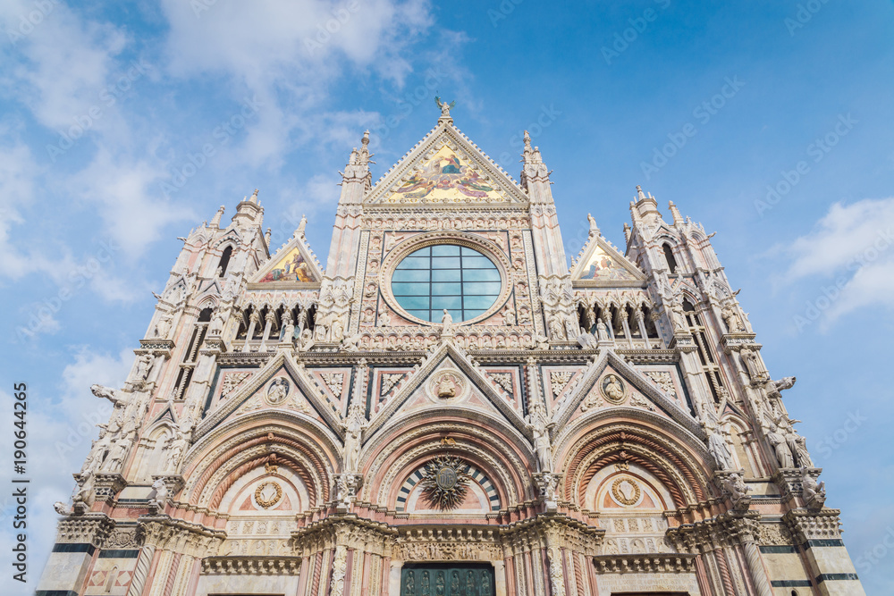 Siena Cathedral is a medieval church in Siena, Italy, dedicated from its earliest days as a Roman Catholic Marian church, and now dedicated to the Assumption of Mary