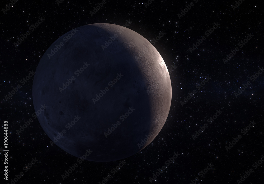 Artwork of Makemake dwarf planet in the Kuiper belt