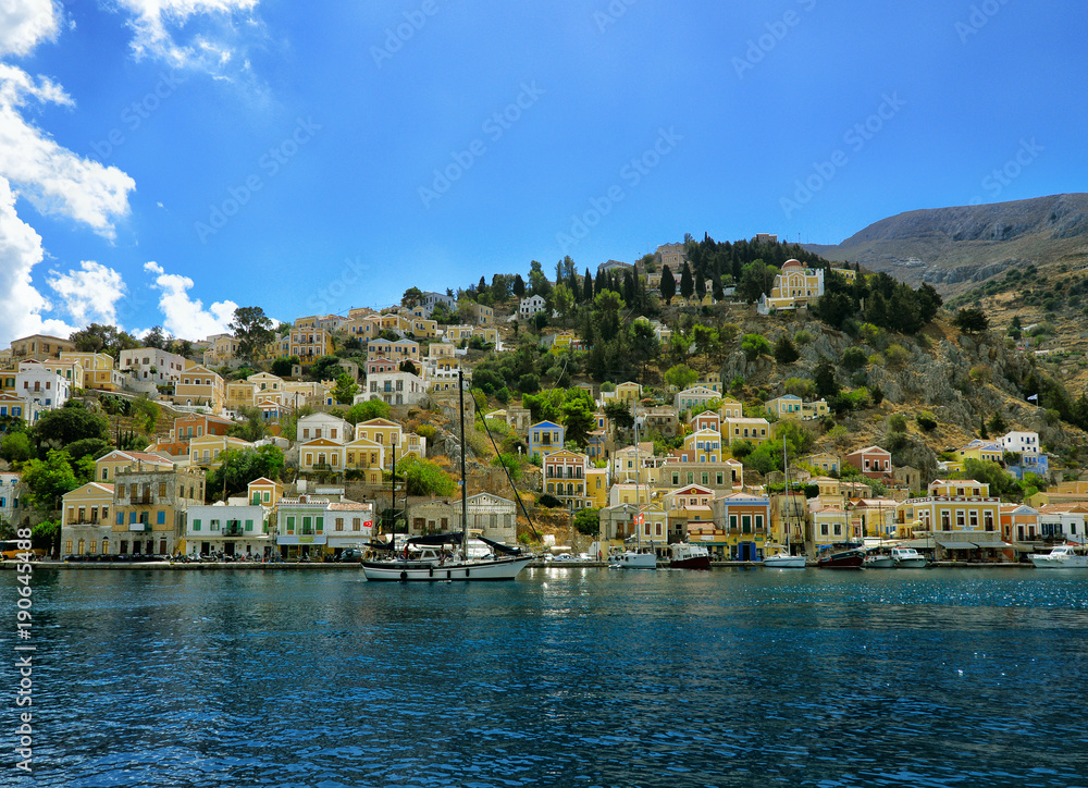 Colorful houses of Symi island