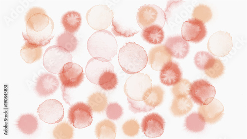 pastel tone color abstract watercolor drop vector background - strawberry tone color