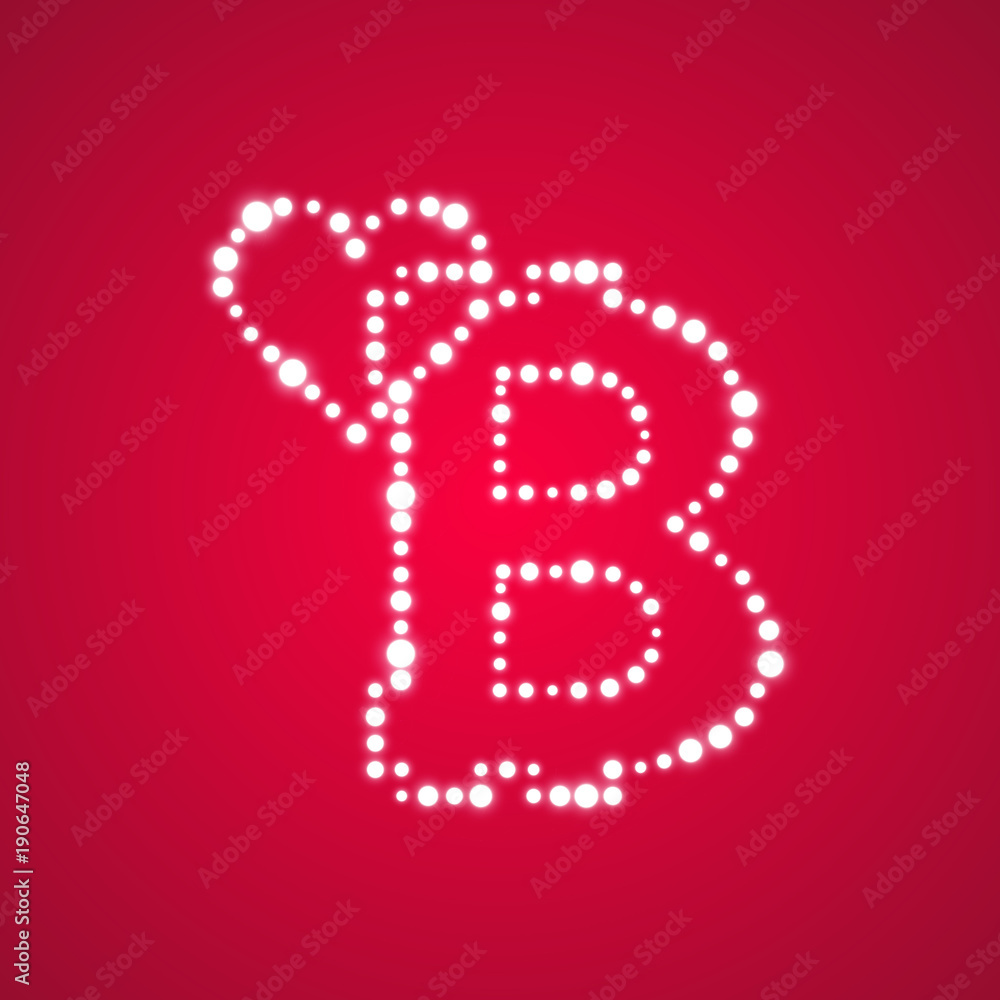 Bitcoin on the red background with shine heart and glitters stars and sparkles. Bitcoin on the red background with shine heart and glitters stars and sparkles.