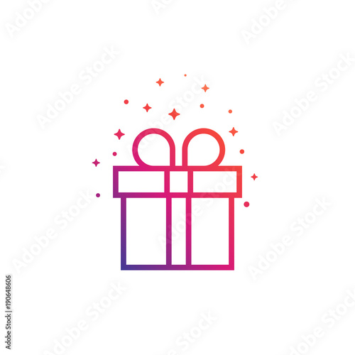gift box vector icon, linear