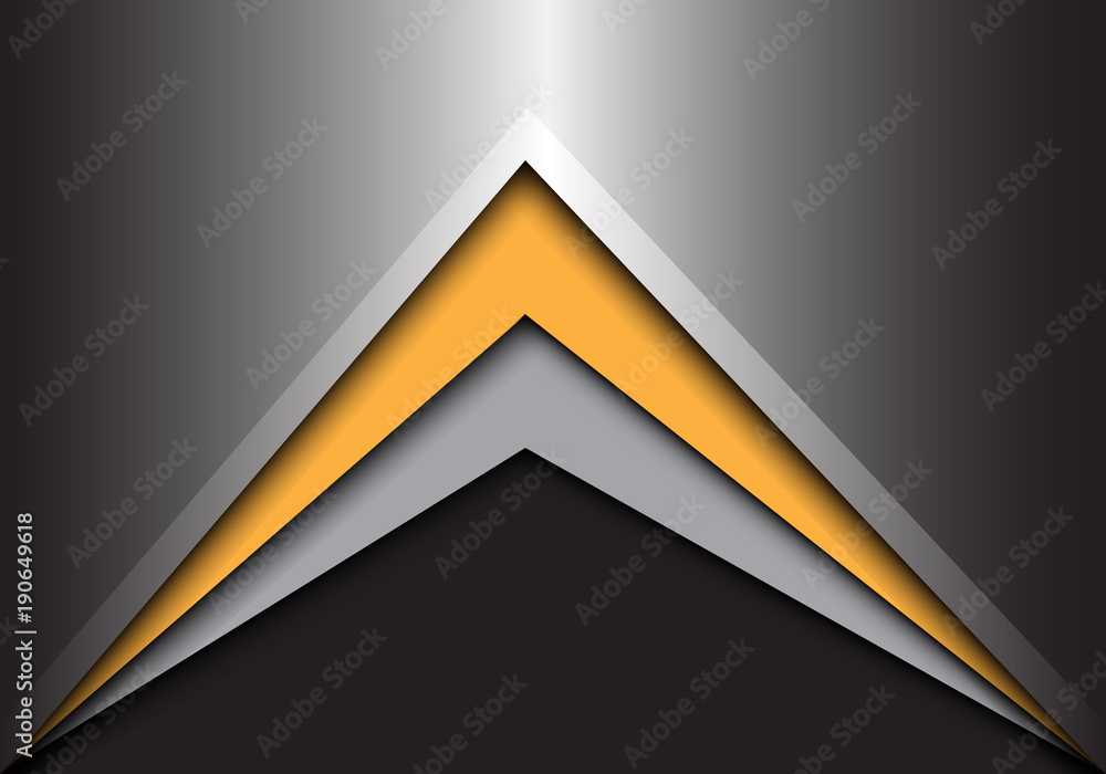 Abstract yellow gray arrow on dark gray metal design modern futuristic background vector illustration. Abstract yellow gray arrow on dark gray metal design modern futuristic background vector illustration.