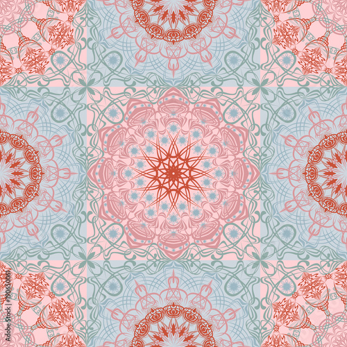 Abstract seamless pattern. Ornament lace braid.
