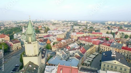 Wallpaper Mural Lublin - panorama starego miasta z powietrza. Turystyczna część Lublina, widok z lotu ptaka. Torontodigital.ca
