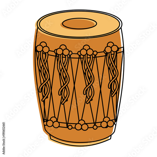 musical instrument punjabi drum dhol indian traditional vector illustration