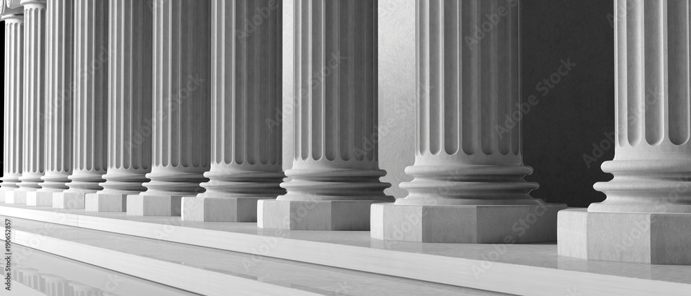 Marble pillars building detail. 3d illustration Marble pillars building detail. 3d illustration