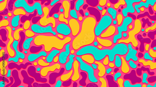 Vector colored blots, seamless rectangular four-colored pattern, multi-colored spots, flat drops and smudges.